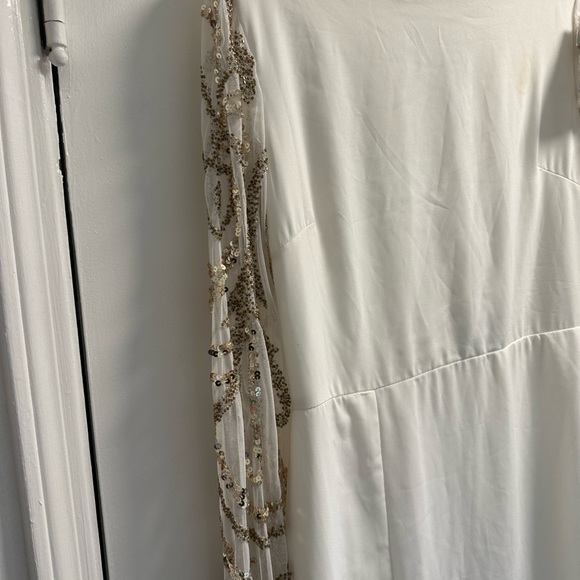 ASOS Virgo lounge long maxi dress with side slit white new with tags size UK12 - Picture 9 of 12